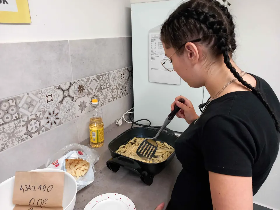 Vyprážané palacinky s hranolkymi