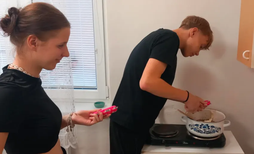 Zapekanka so syrovou omáčkou s hríbami a kečupom