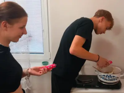 Zapekanka so syrovou omáčkou s hríbami a kečupom – fotografia 4