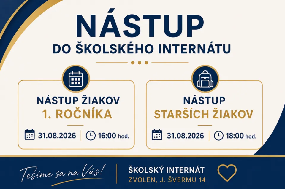 Nástup do školského internátu